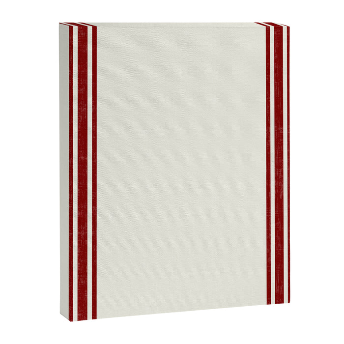 Vintage Country French Grainsack Red Stripes Creme Background Canvas Print Gallery Image 1