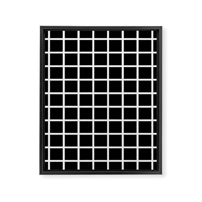 Black & White Grid Framed Canvas Print Gallery Image 1