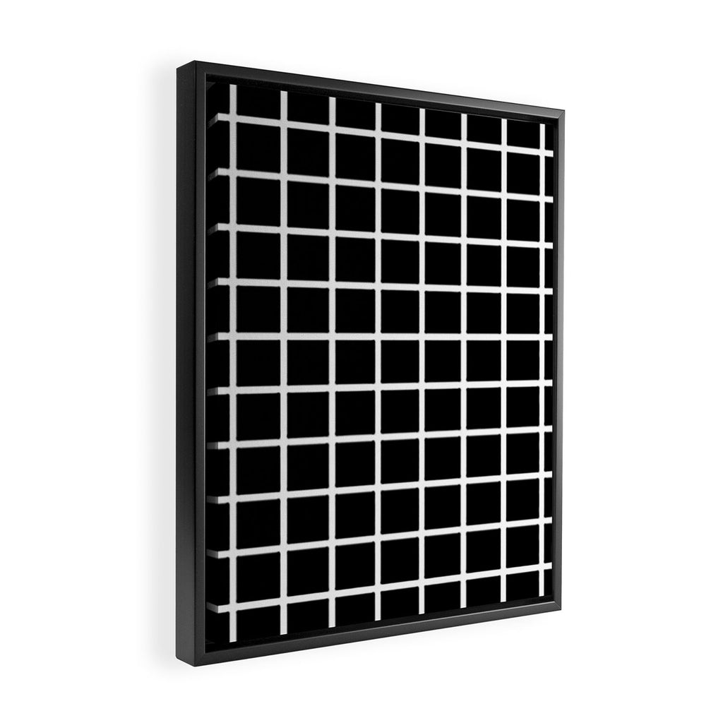 Black & White Grid Framed Canvas Print Gallery Image 2