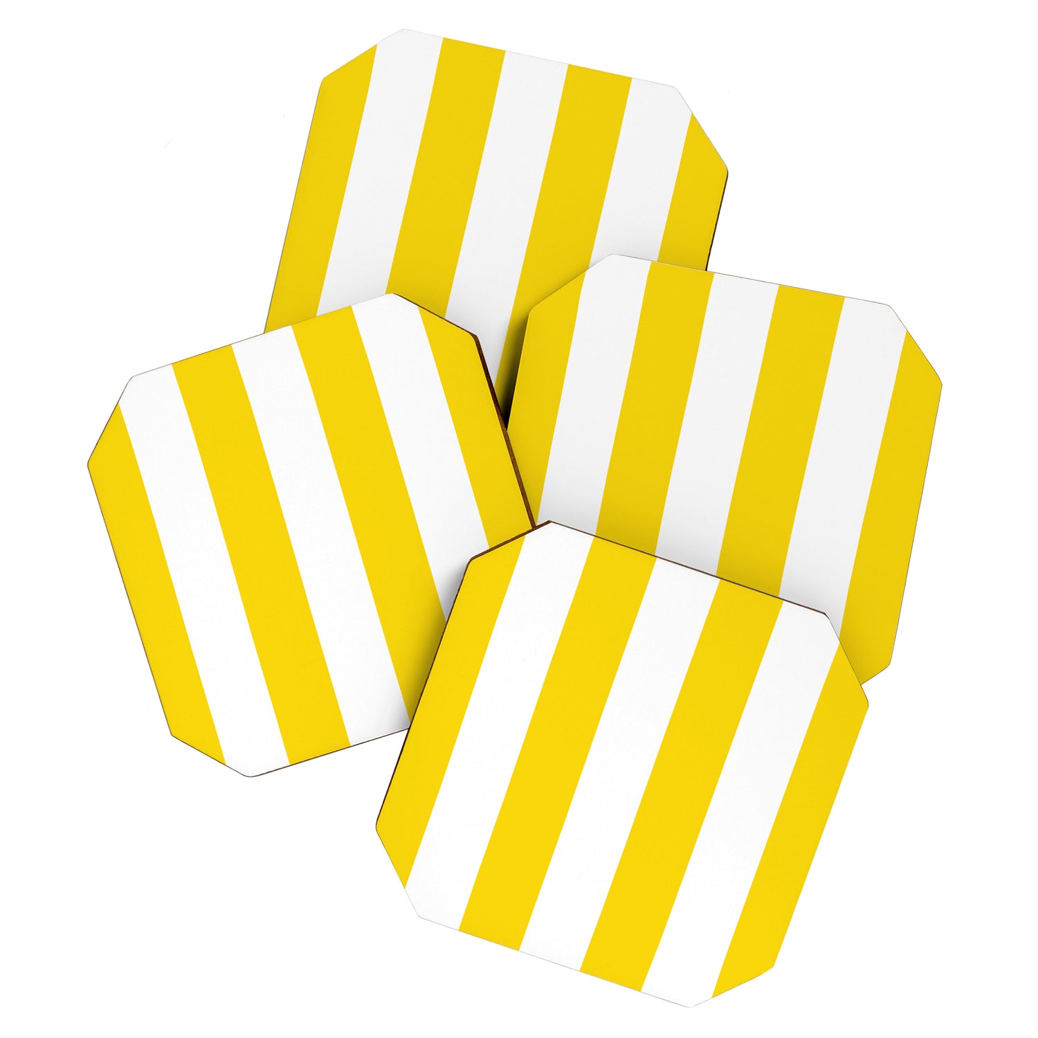 Cabana Yellow Vacation Stripe Coaster Gallery Image 1