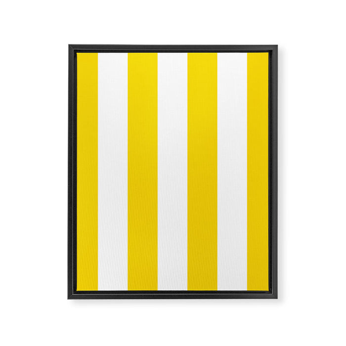 Cabana Yellow Vacation Stripe Framed Canvas Print Gallery Image 1