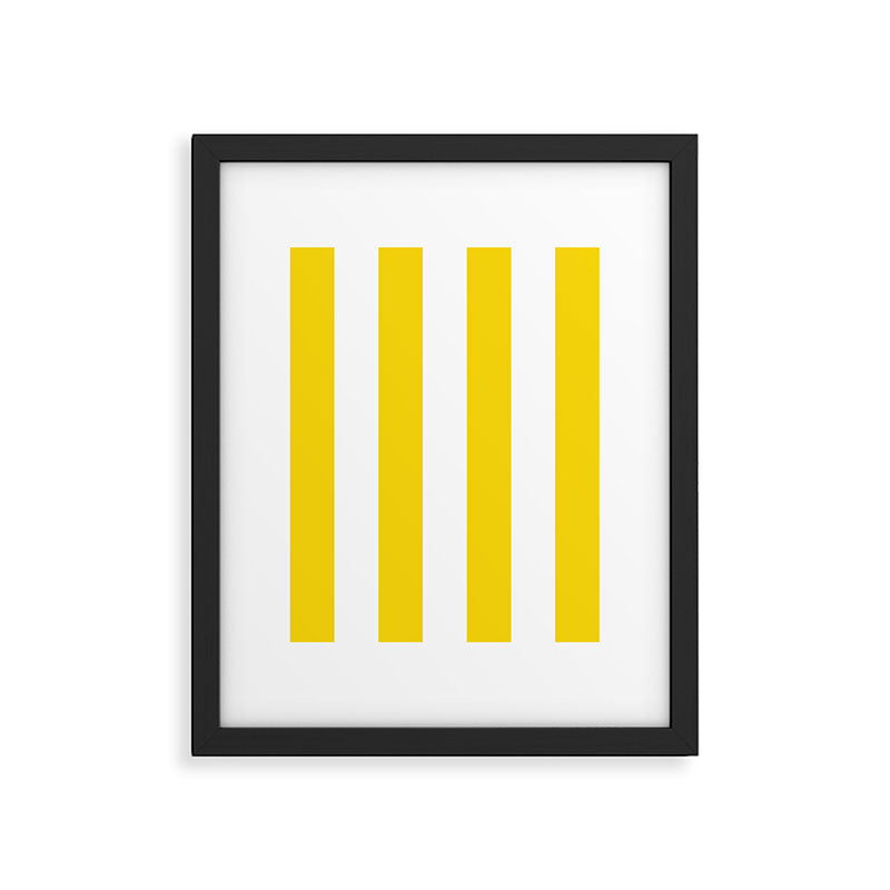Cabana Yellow Vacation Stripe Framed Art Print Gallery Image 5