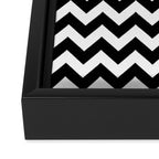 Chevron Black & White Framed Canvas Print Gallery Image 3