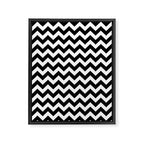 Chevron Black & White Framed Canvas Print Gallery Image 6