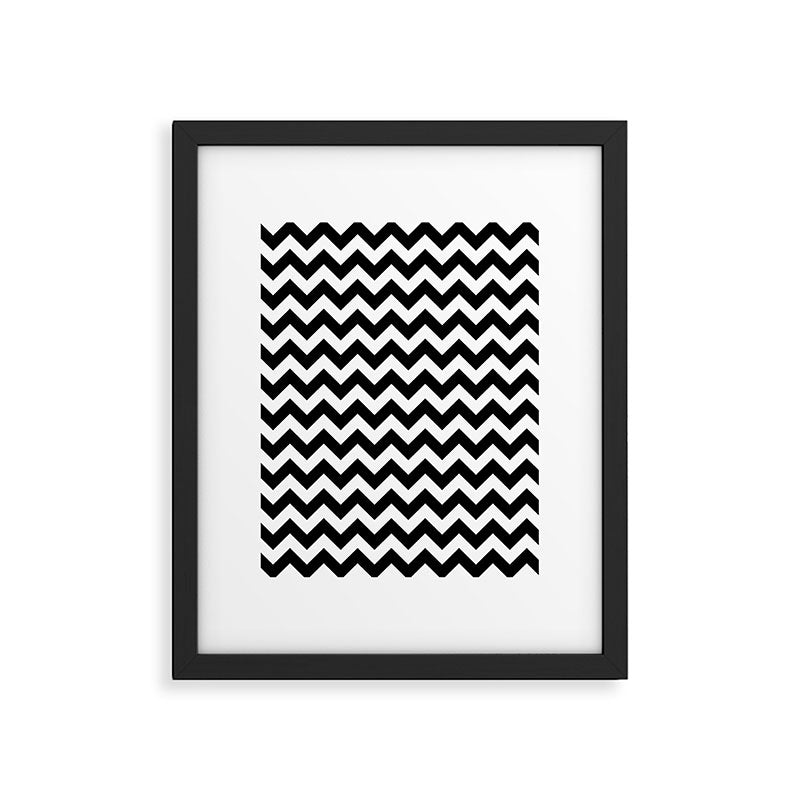 Chevron Black & White Framed Art Print Gallery Image 5