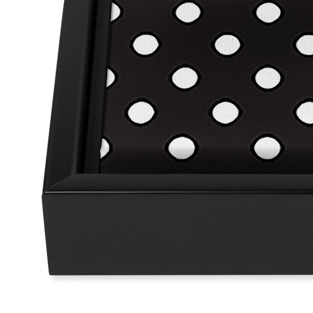 Classic Black & White Polka Dots Pattern Framed Canvas Print Gallery Image 3