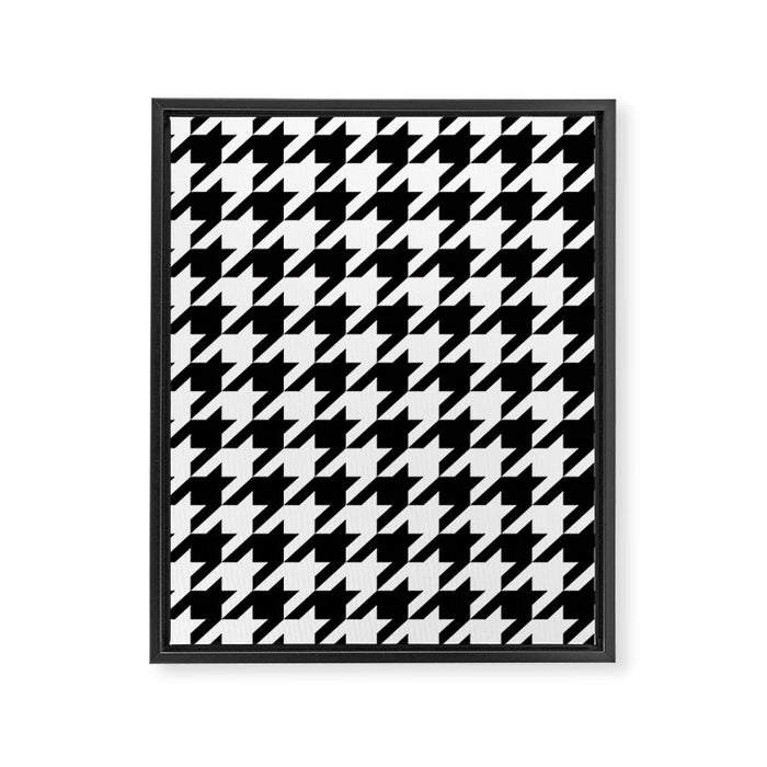 Classic Houndstooth Pattern Framed Canvas Print Gallery Image 1
