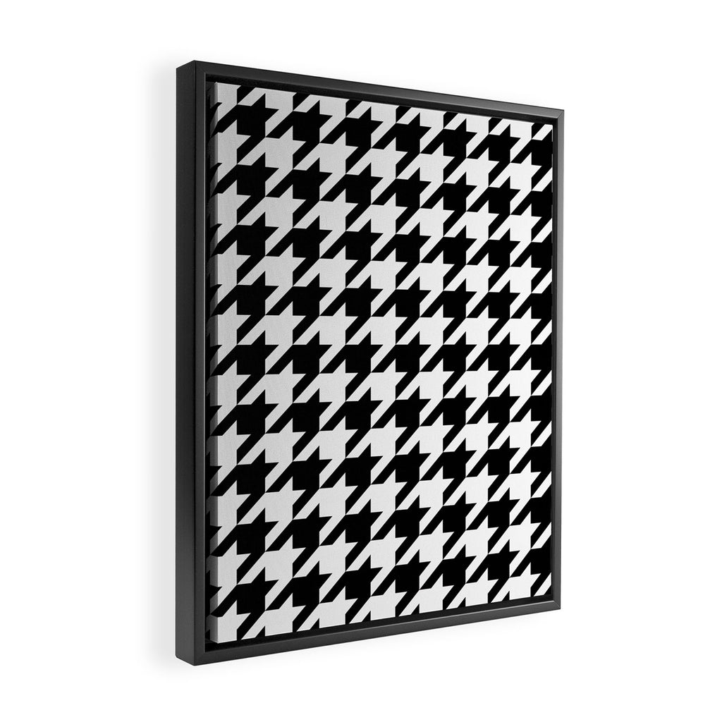 Classic Houndstooth Pattern Framed Canvas Print Gallery Image 2