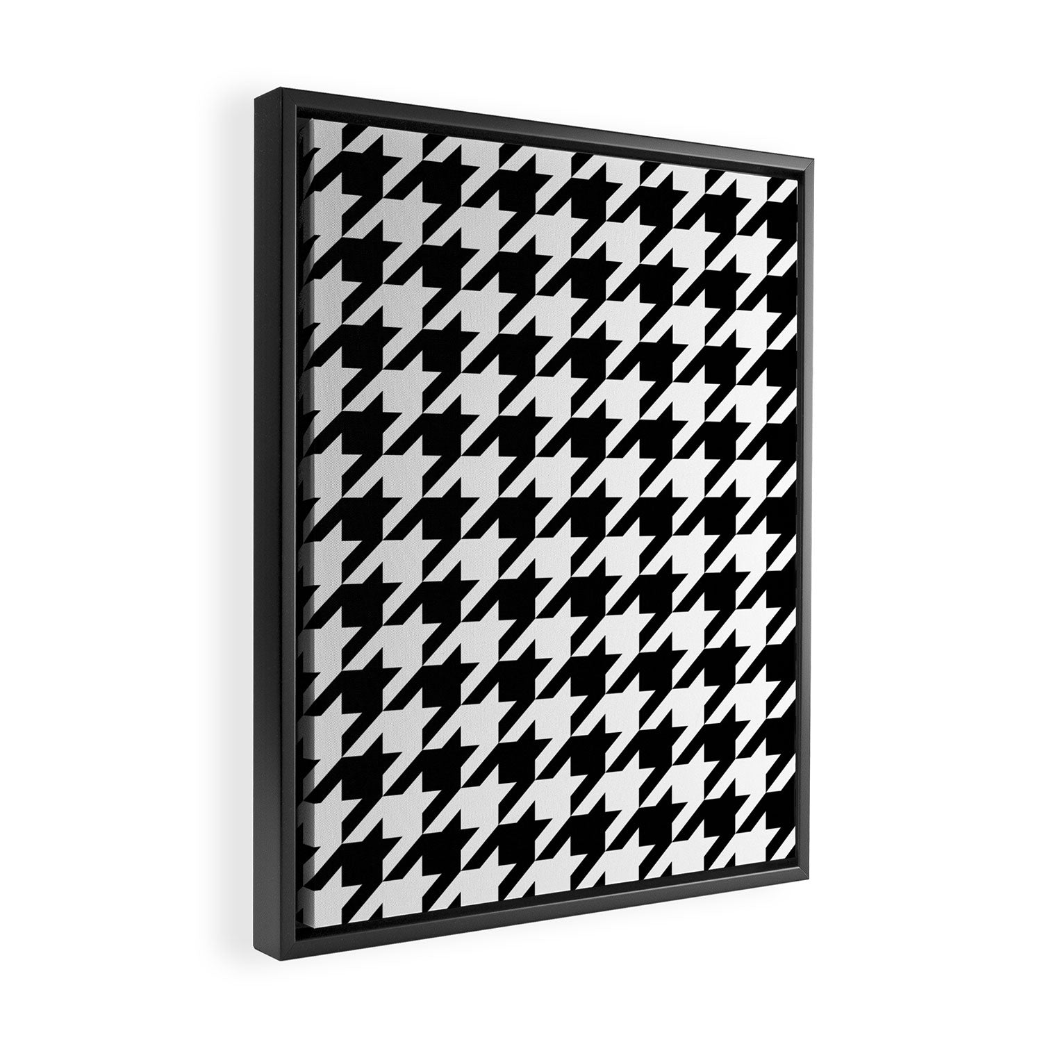 Classic Houndstooth Pattern Framed Canvas Print Gallery Image 2