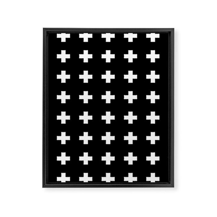 Swiss Cross Black Framed Canvas Print Gallery Image 1