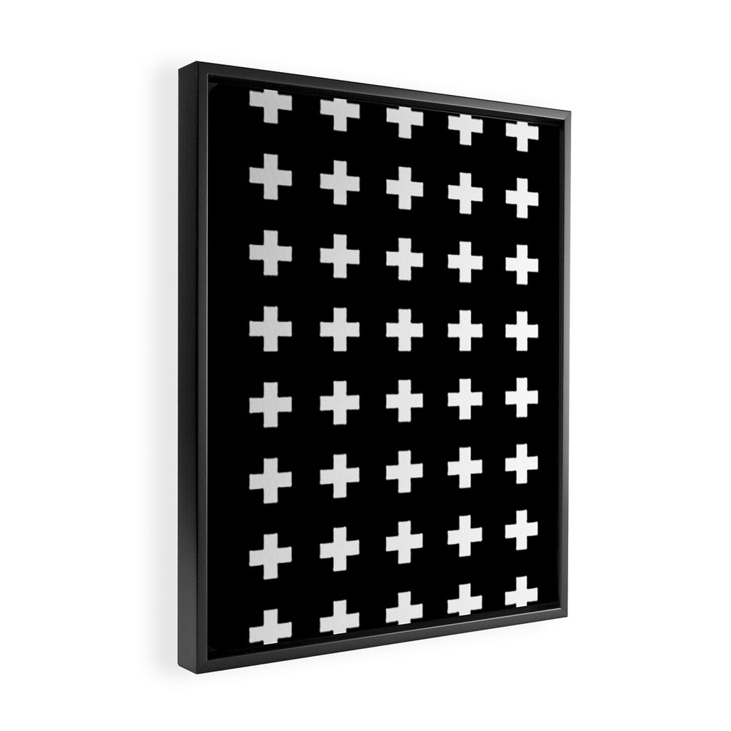 Swiss Cross Black Framed Canvas Print Gallery Image 2