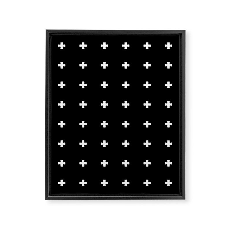Swiss Cross Black Small Framed Canvas Print Gallery Image 8