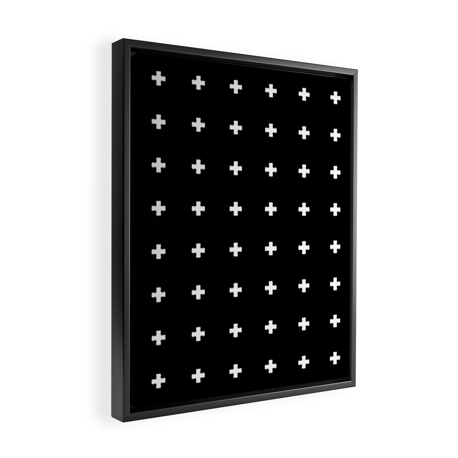 Swiss Cross Black Small Framed Canvas Print Gallery Image 2