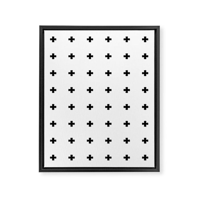 Swiss Cross White Small Framed Canvas Print Gallery Image 1
