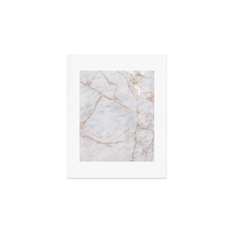 White Italian Marble & Gold Art Print Gallery Image 1