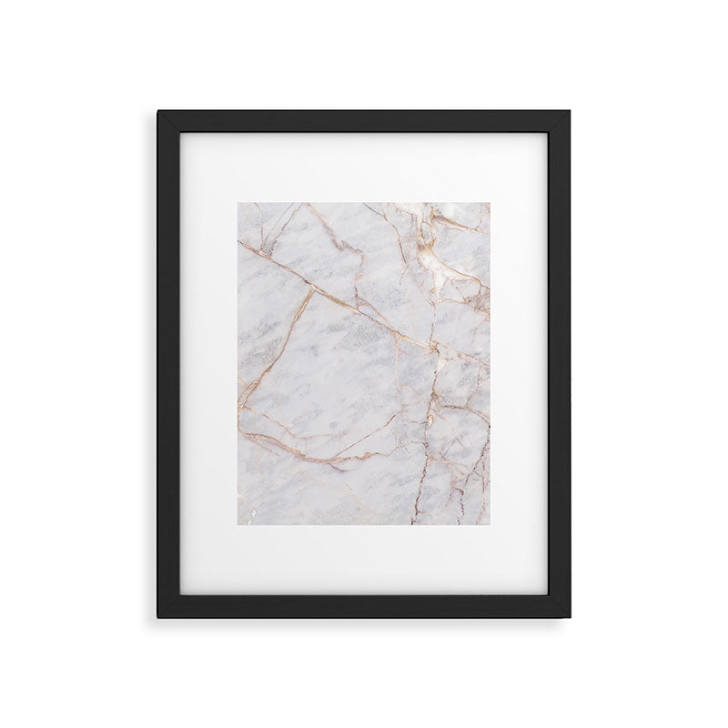 White Italian Marble & Gold Framed Art Print Gallery Image 6