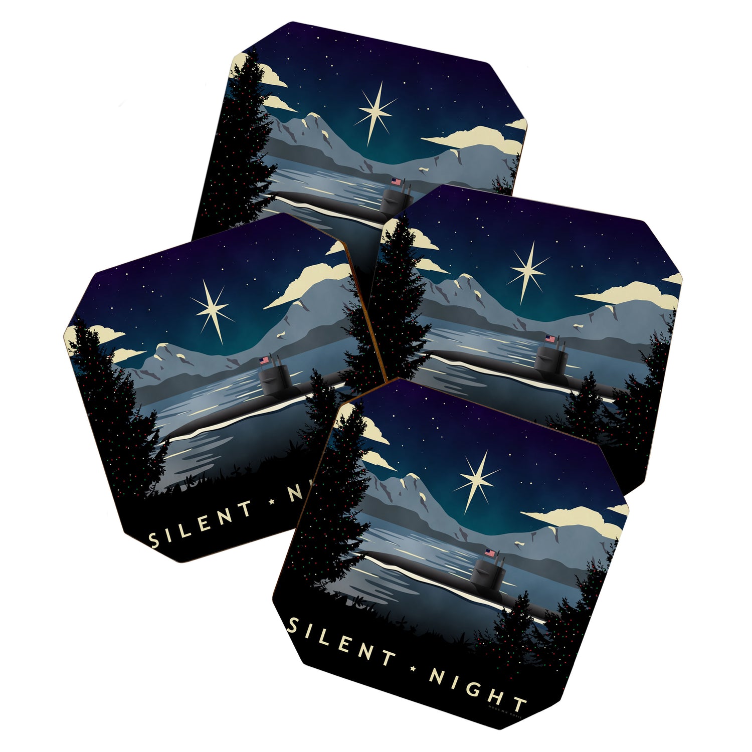 Silent Night - Submarine Holiday Coaster Gallery Image 1