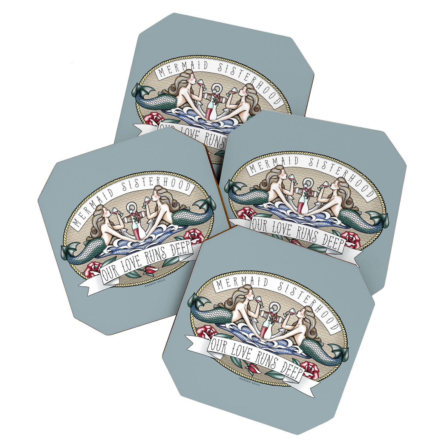 Tipsy Mermaids - Our Love Runs Deep Coaster Gallery Image 1