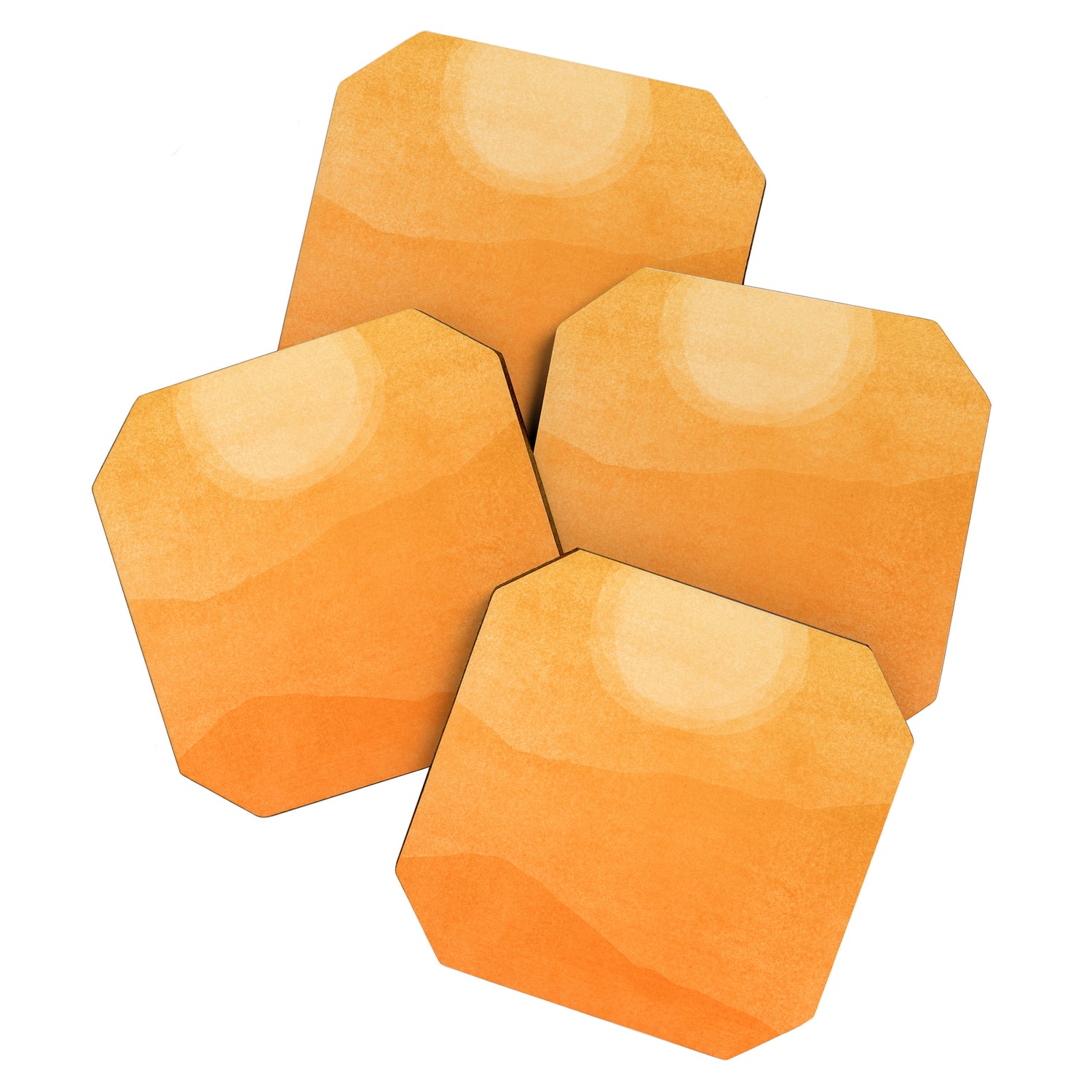 70s Style Golden Sunset Abstract Landscape Coaster Gallery Image 1