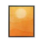 70s Style Golden Sunset Abstract Landscape Framed Canvas Print Gallery Image 6