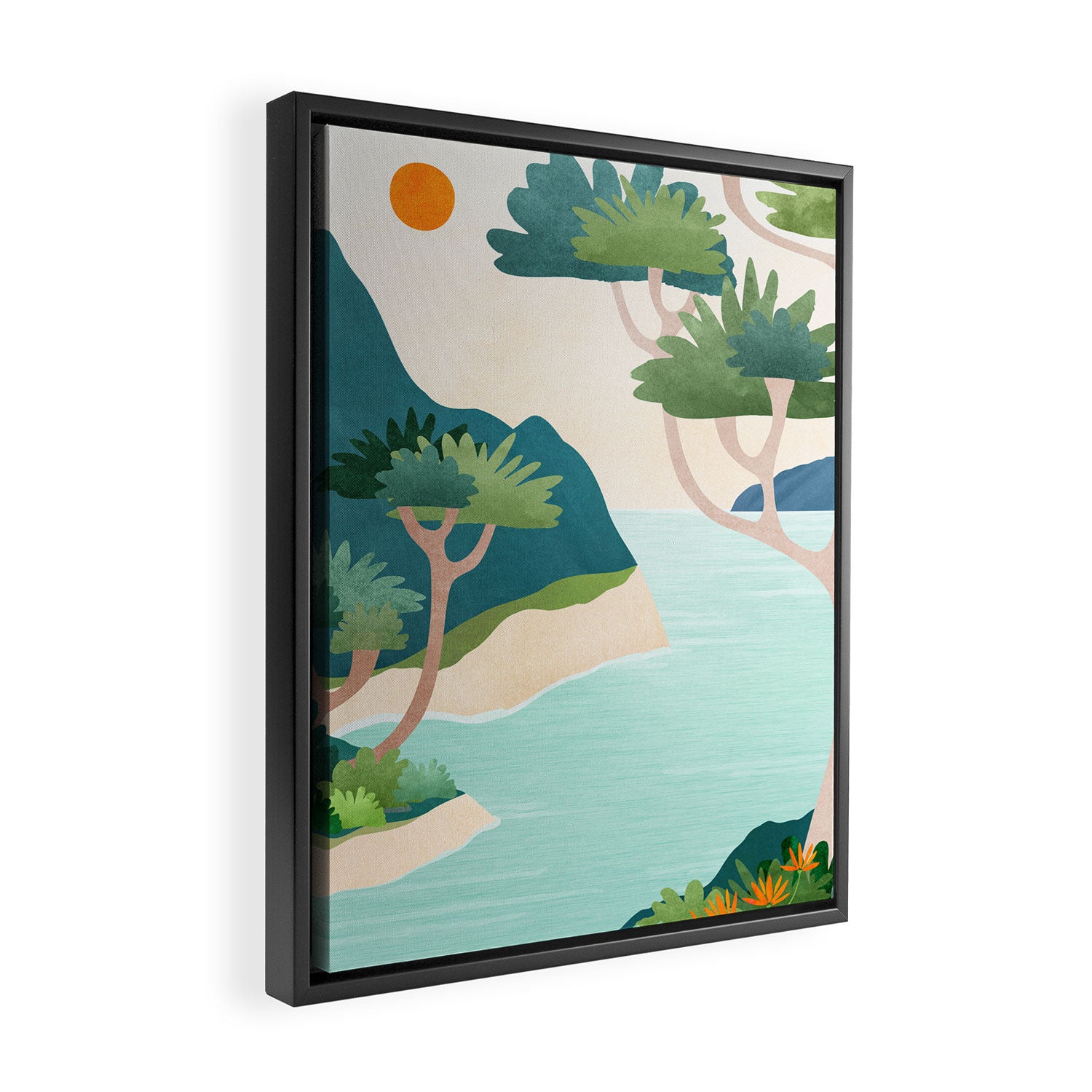 A Perfect Moment - Italian Coastal Landscape Framed Canvas Print Gallery Image 2