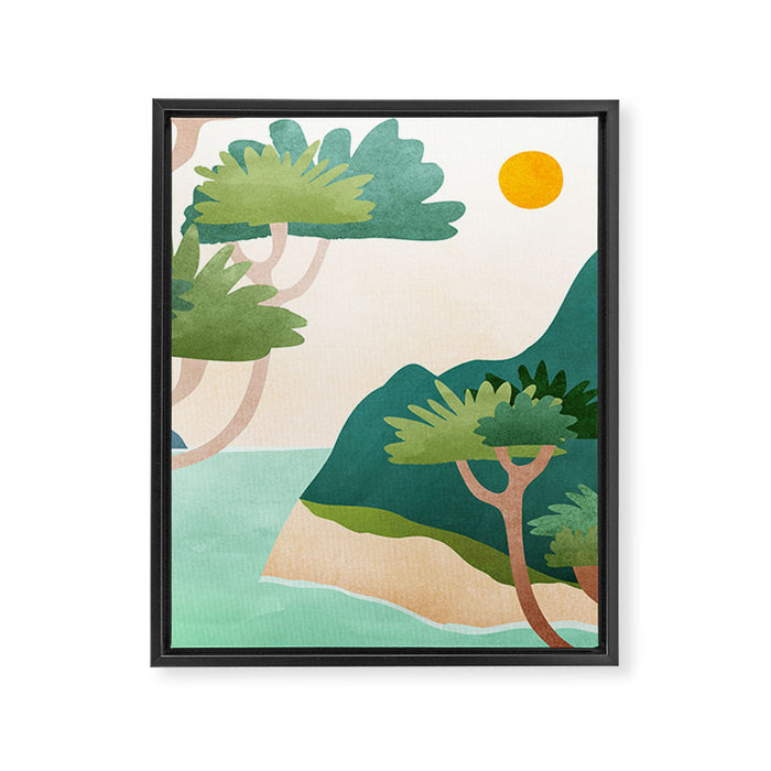 A Sunny Day On Planet Three Landscape  Framed Canvas Print Gallery Image 1