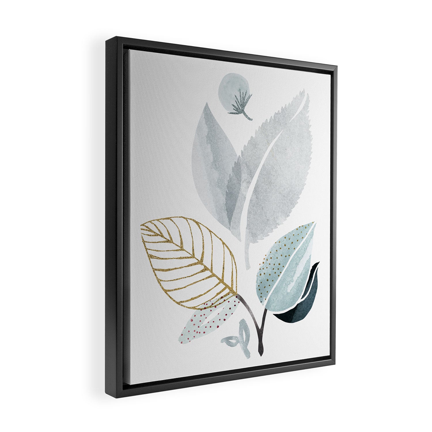 Abstract Botanical Herbs Watercolor Framed Canvas Print Gallery Image 2