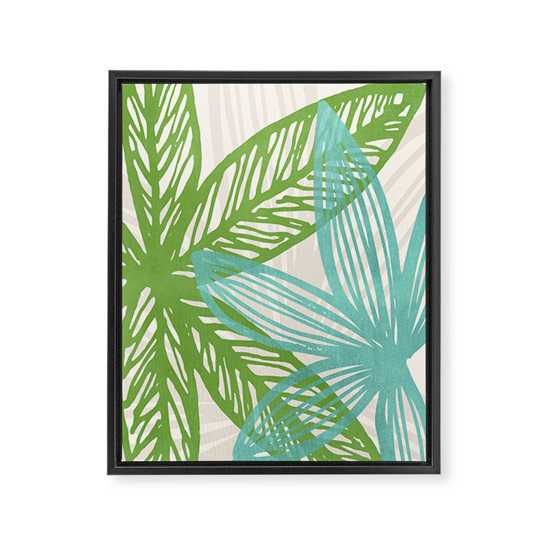 Abstract Coastal Flora Framed Canvas Print Gallery Image 8