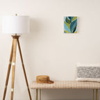 Abstract Maximal Flora in French Blue and Olive Canvas Print Gallery Image 2