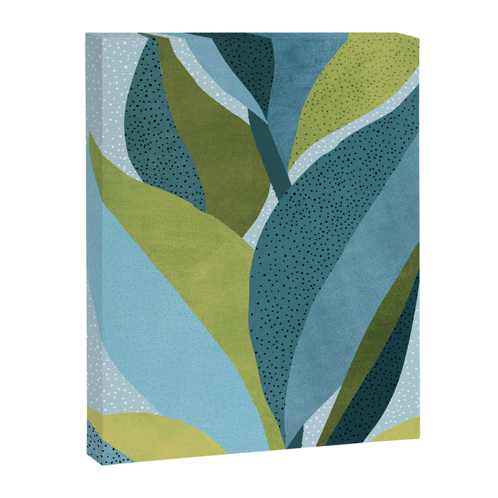 Abstract Maximal Flora in French Blue and Olive Canvas Print Gallery Image 1