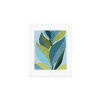 Abstract Maximal Flora in French Blue and Olive Art Print Gallery Image 1