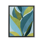 Abstract Maximal Flora in French Blue and Olive Framed Canvas Print Gallery Image 6