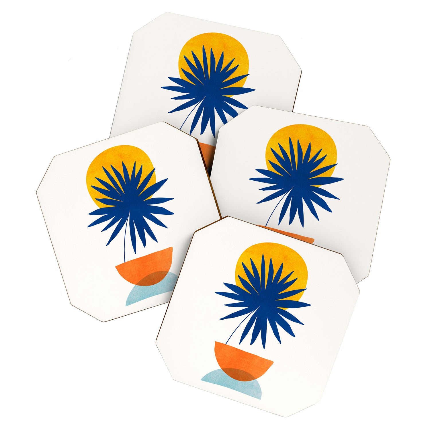 Abstract Tropical Sunset / Mid Century Series Coaster Gallery Image 1