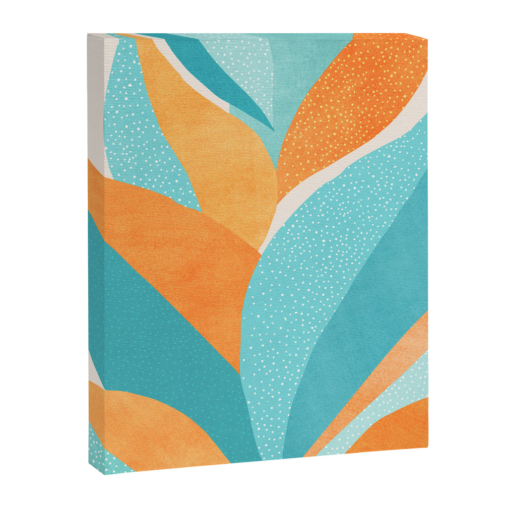 Abstract Tropics in Orange and Blue Canvas Print Gallery Image 6