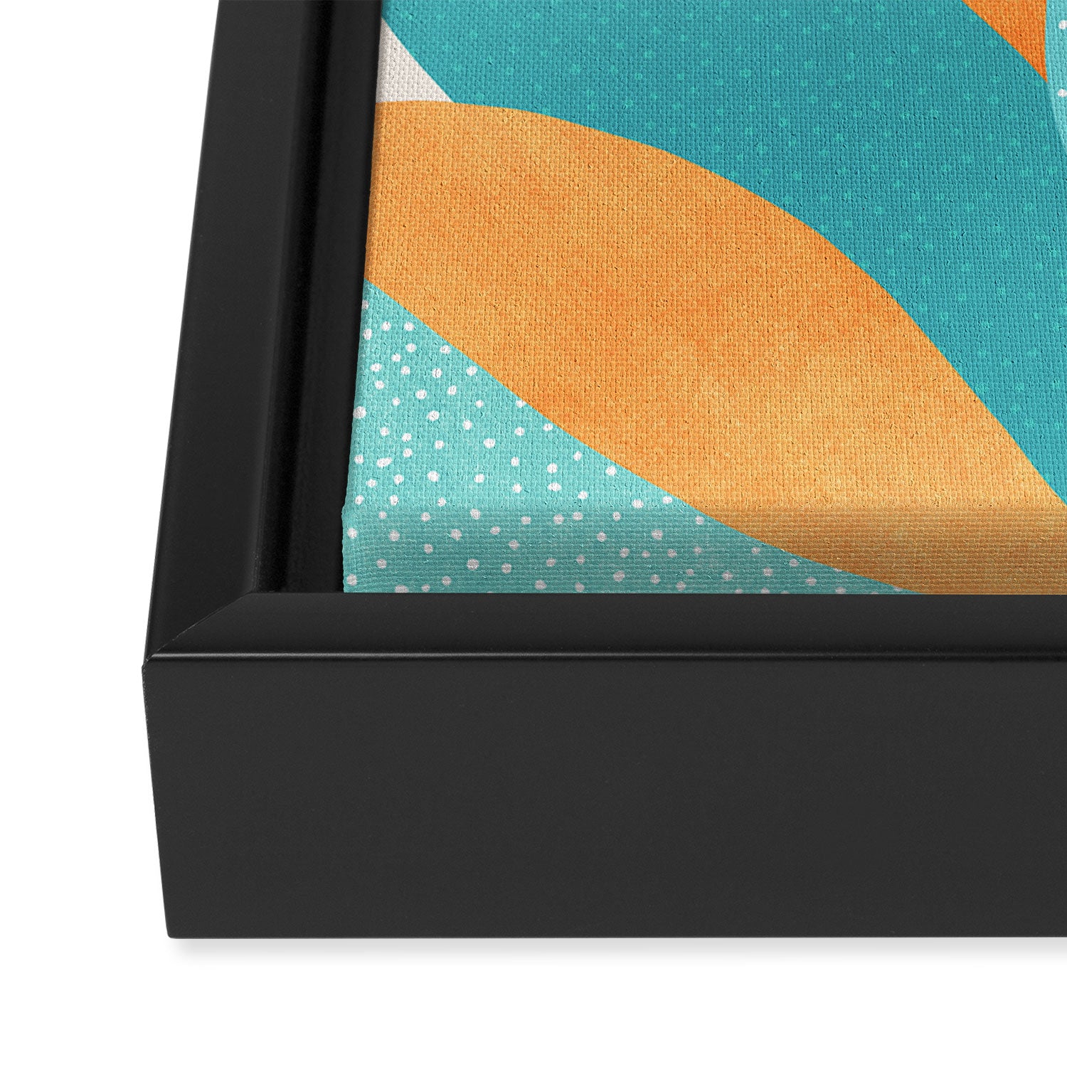 Abstract Tropics in Orange and Blue Framed Canvas Print Gallery Image 3