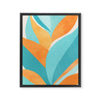Abstract Tropics in Orange and Blue Framed Canvas Print Gallery Image 6