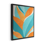 Abstract Tropics in Orange and Blue Framed Canvas Print Gallery Image 2
