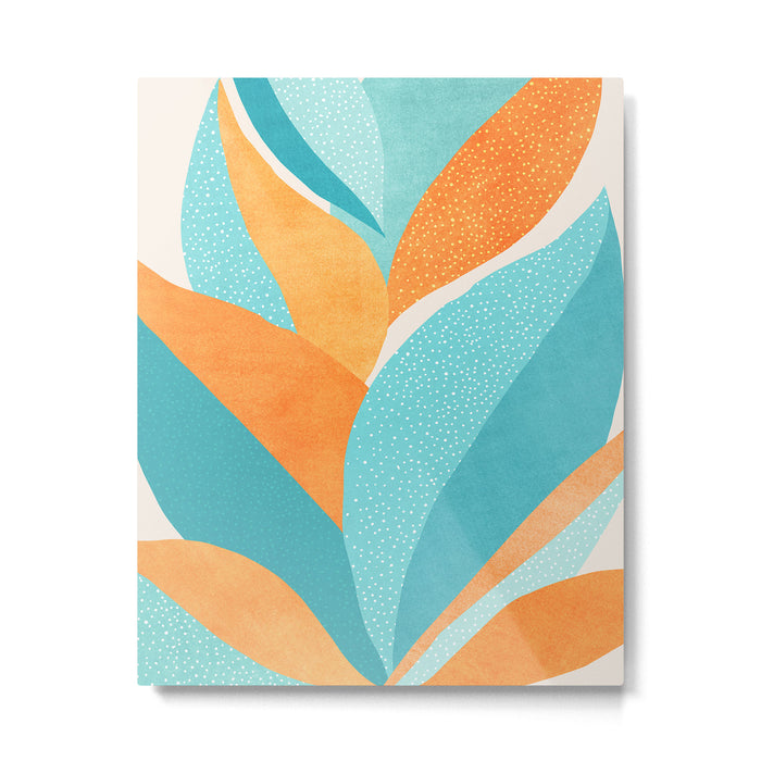 Abstract Tropics in Orange and Blue Metal Print Gallery Image 1