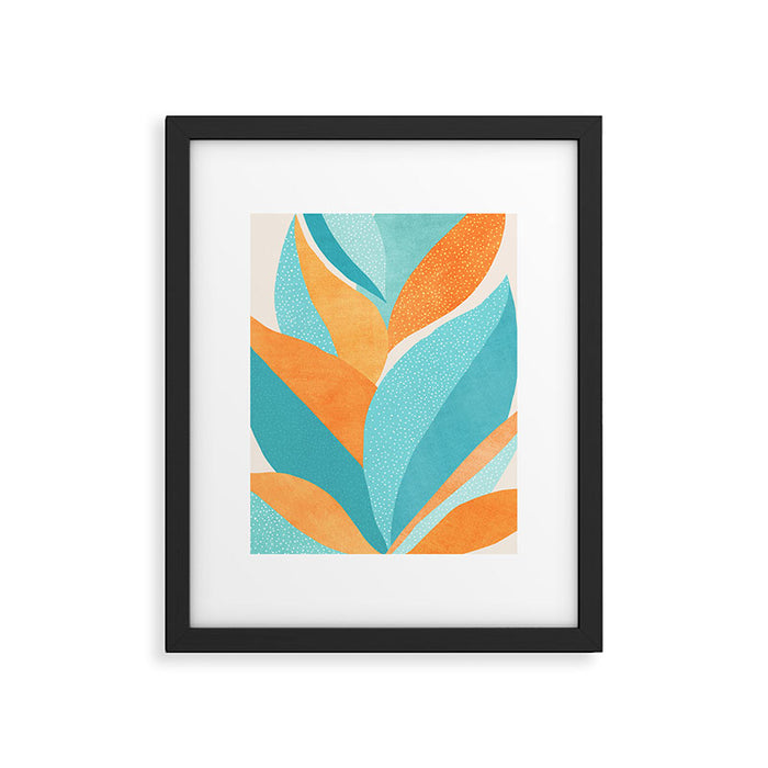 Abstract Tropics in Orange and Blue Framed Art Print Gallery Image 1