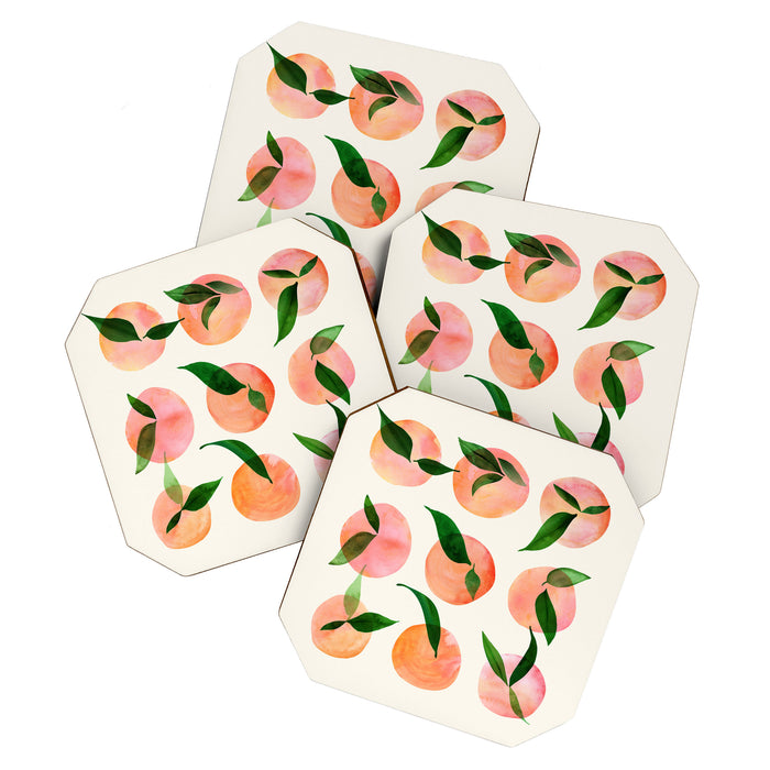 Abstract Watercolor Fruit Shapes Coaster Gallery Image 1