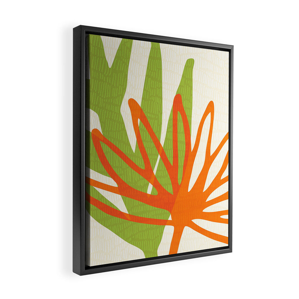 All Day Everyday in Green and Orange Nature Framed Canvas Print Gallery Image 2