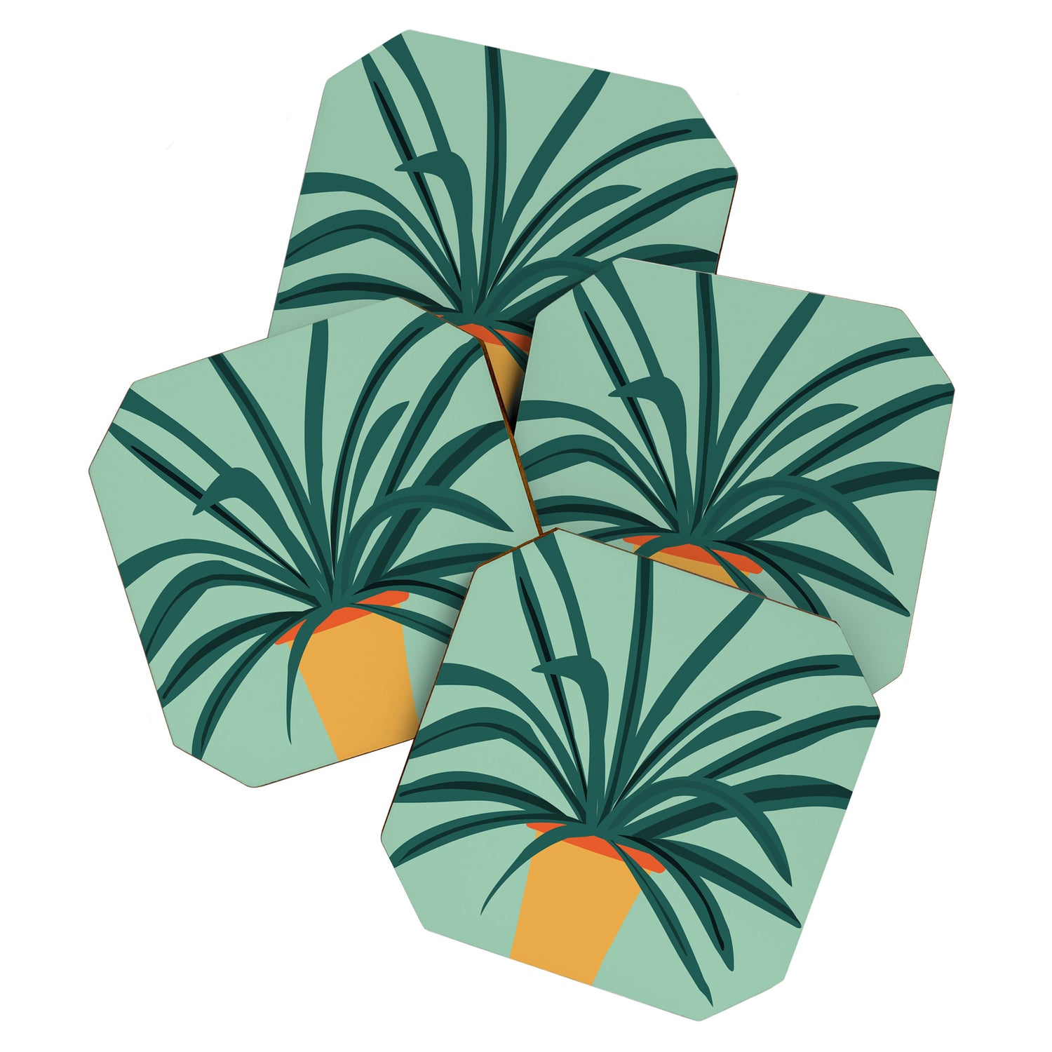 Aloe Love Houseplant Illustration  Coaster Gallery Image 1