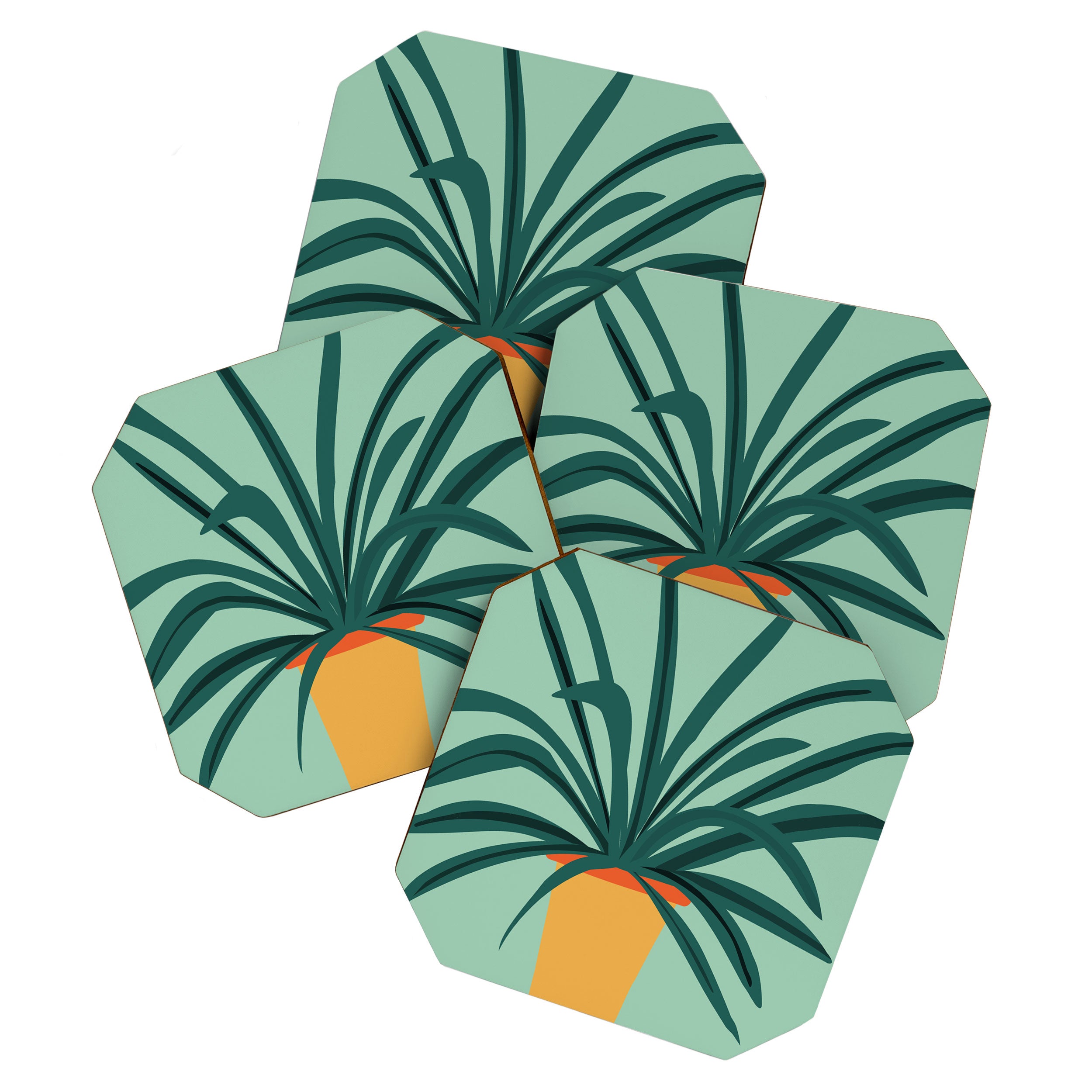 Aloe Love Houseplant Illustration  Coaster Gallery Image 1