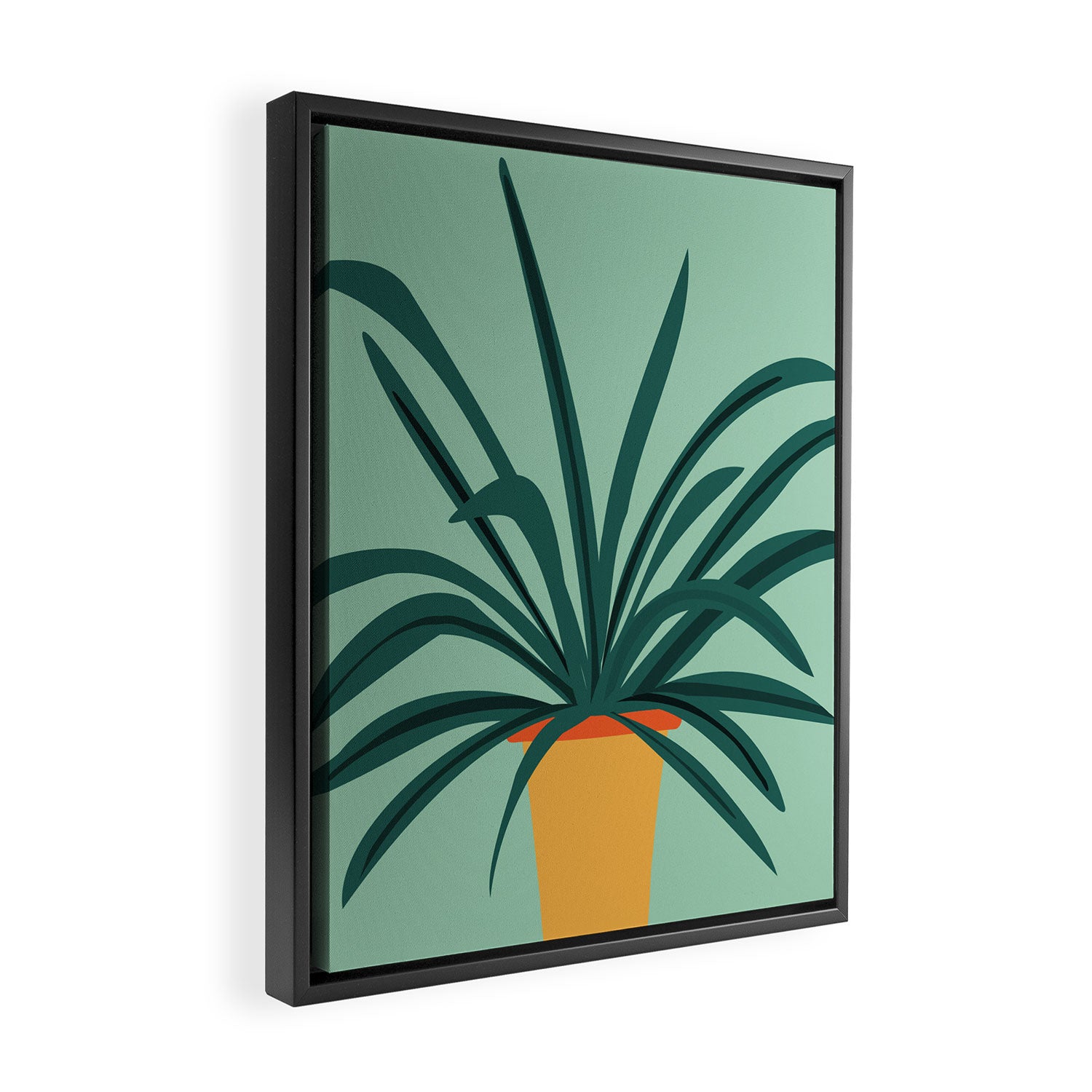 Aloe Love Houseplant Illustration  Framed Canvas Print Gallery Image 2