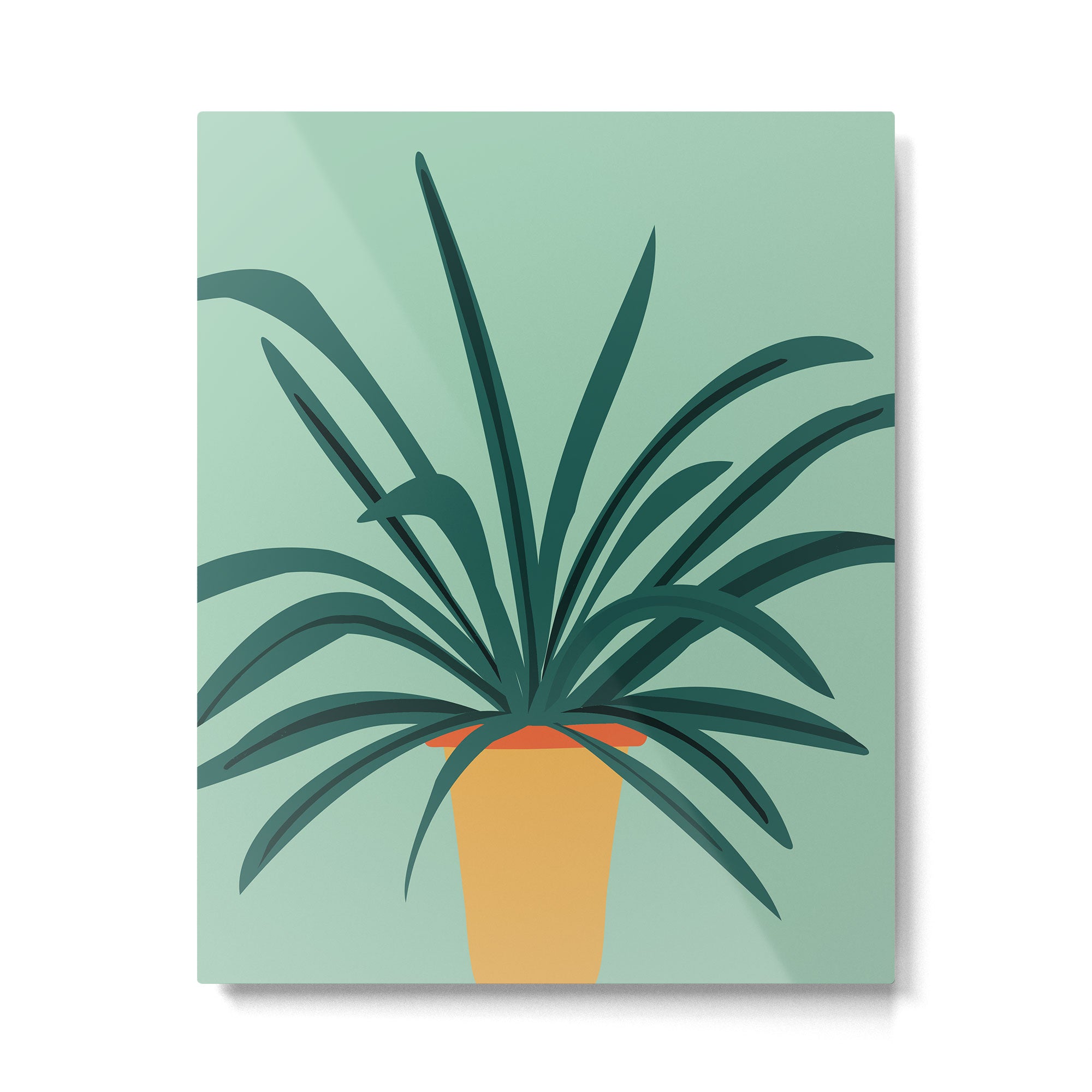 Aloe Love Houseplant Illustration  Metal Print Gallery Image 4