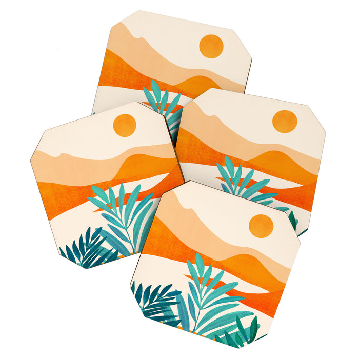 Alpine Sunset Abstract Landscape Series Coaster Gallery Image 1