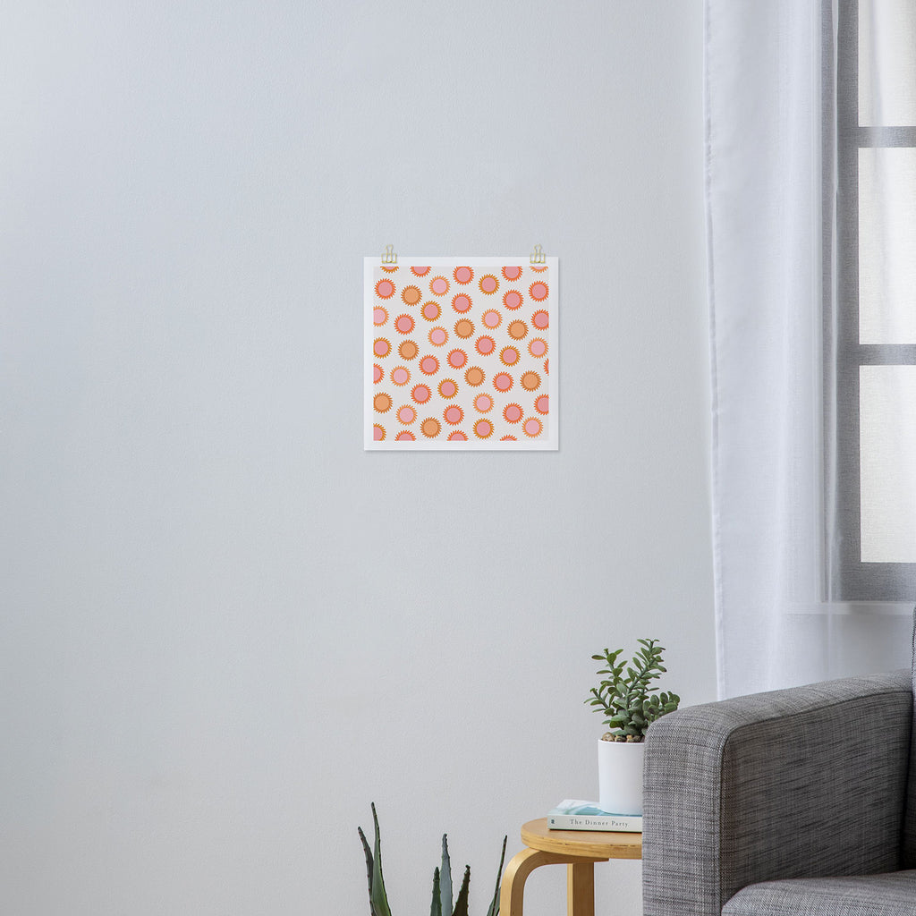 Autumn Equinox - Colorful Sun Pattern Art Print Gallery Image 3