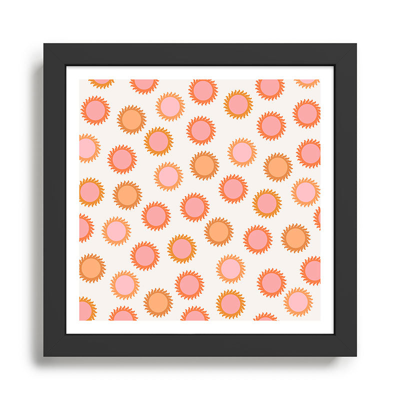 Autumn Equinox - Colorful Sun Pattern Framed Art Print Gallery Image 1