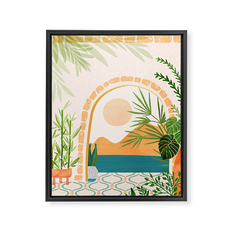Baja California Villa Landscape Framed Canvas Print Gallery Image 6