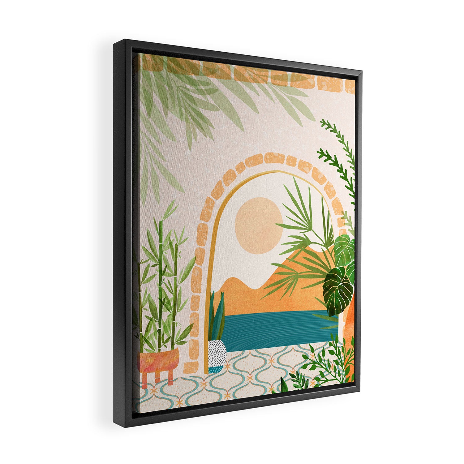 Baja California Villa Landscape Framed Canvas Print Gallery Image 2